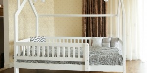 Ліжко будинок "Віккі New" (без шухляд) - меблі з дерева в дитячу та спальню від фабрики Venger