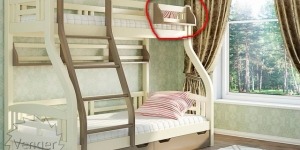 Коротка полиця двоярусного ліжка "Світлана" - меблі з дерева в дитячу та спальню від фабрики Venger