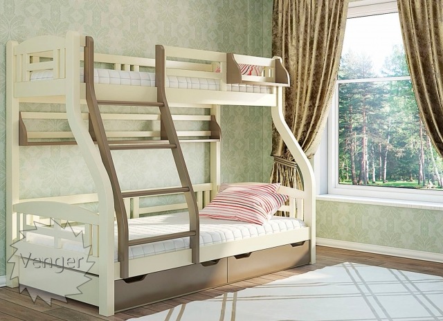 Ліжко двоярусне "Світлана" - меблі з дерева в дитячу та спальню від фабрики Venger